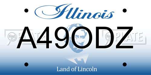 A49ODZ Illinois License Plate