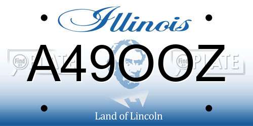 A49OOZ Illinois License Plate