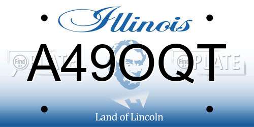 A49OQT Illinois License Plate