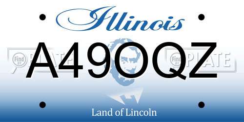 A49OQZ Illinois License Plate