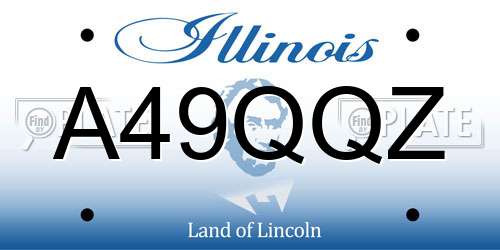 A49QQZ Illinois License Plate