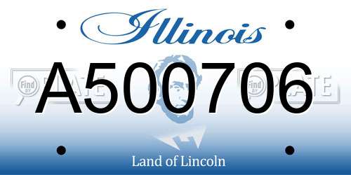 A500706 Illinois License Plate