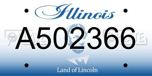 A502366 Illinois License Plate