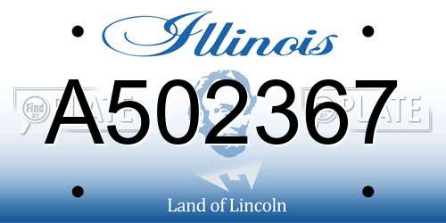 A502367 Illinois License Plate
