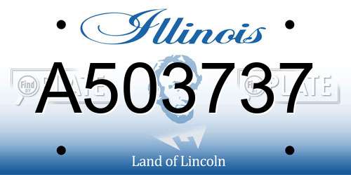 A503737 Illinois License Plate