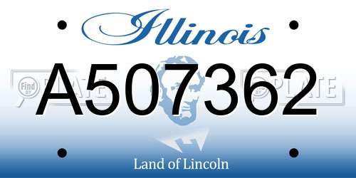 A507362 Illinois License Plate
