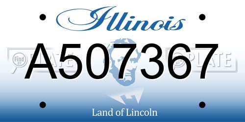 A507367 Illinois License Plate