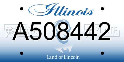 A508442 Illinois License Plate
