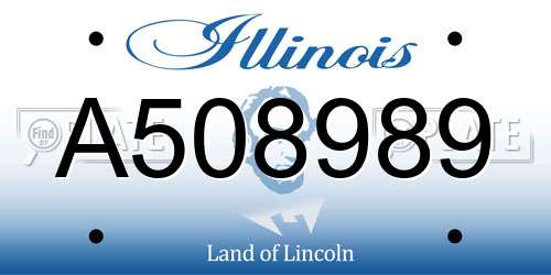 A508989 Illinois License Plate