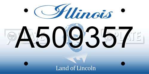 A509357 Illinois License Plate