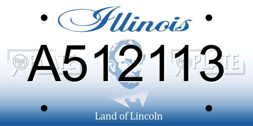 A512113 Illinois License Plate