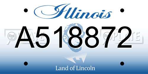 A518872 Illinois License Plate