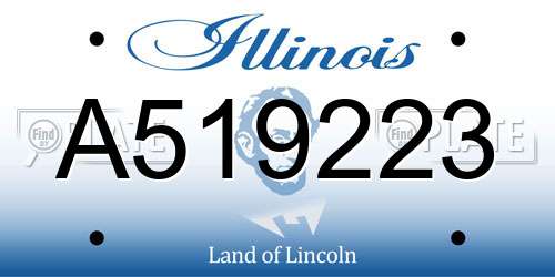 A519223 Illinois License Plate