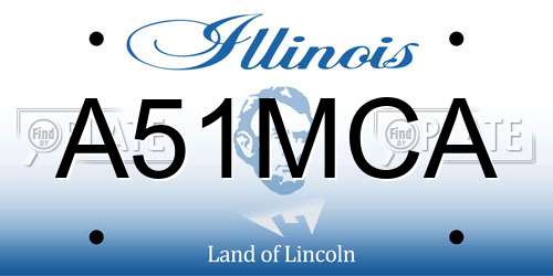 A51MCA Illinois License Plate