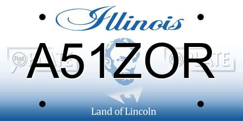 A51ZOR Illinois License Plate