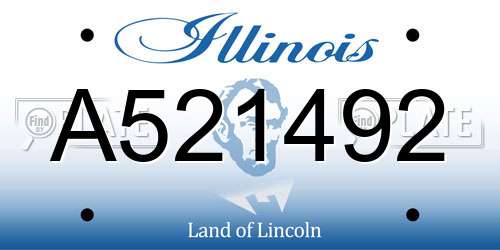 A521492 Illinois License Plate