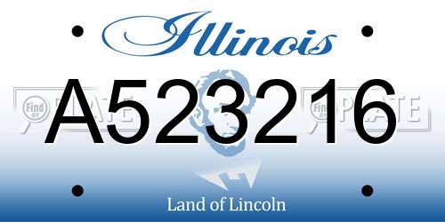 A523216 Illinois License Plate