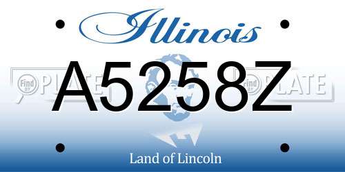 A5258Z Illinois License Plate