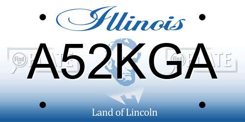 A52KGA Illinois License Plate