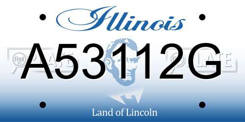 A53112G Illinois License Plate