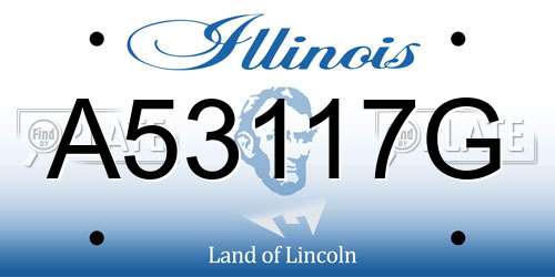 A53117G Illinois License Plate