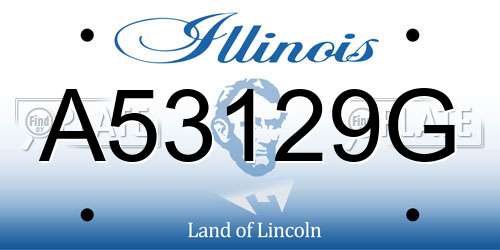 A53129G Illinois License Plate