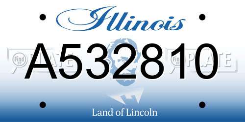 A532810 Illinois License Plate