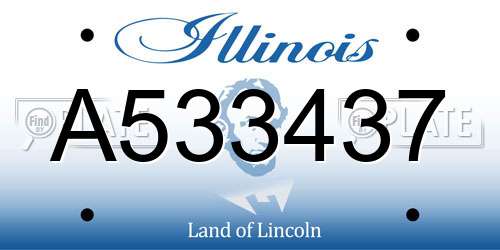 A533437 Illinois License Plate