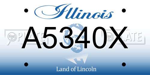 A5340X Illinois License Plate