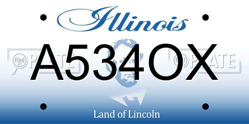 A534OX Illinois License Plate