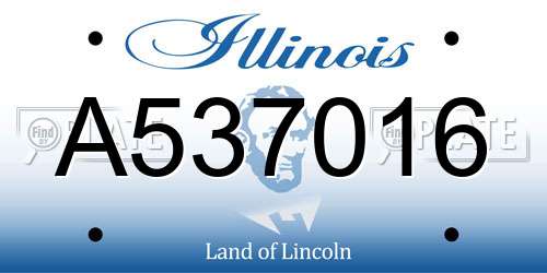 A537016 Illinois License Plate