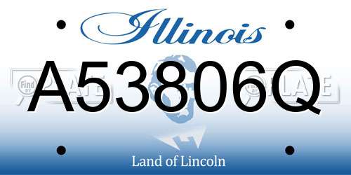 A53806Q Illinois License Plate