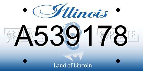 A539178 Illinois License Plate