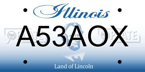 A53AOX Illinois License Plate