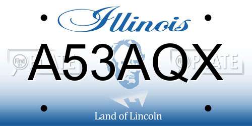 A53AQX Illinois License Plate