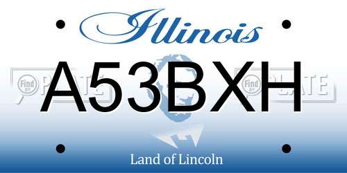 A53BXH Illinois License Plate