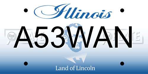 A53WAN Illinois License Plate