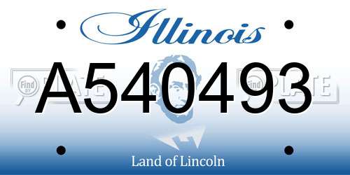 A540493 Illinois License Plate