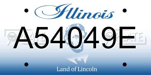 A54049E Illinois License Plate