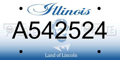 A542524 Illinois License Plate