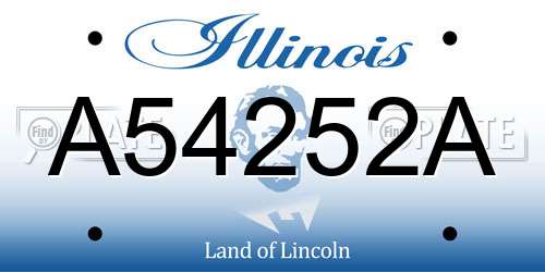 A54252A Illinois License Plate