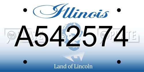 A542574 Illinois License Plate
