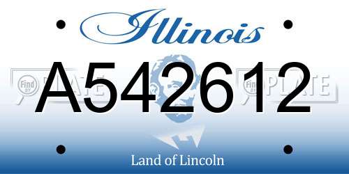 A542612 Illinois License Plate