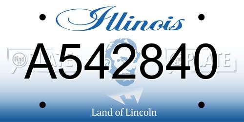 A542840 Illinois License Plate