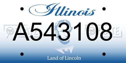 A543108 Illinois License Plate