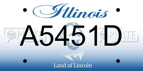 A5451D Illinois License Plate