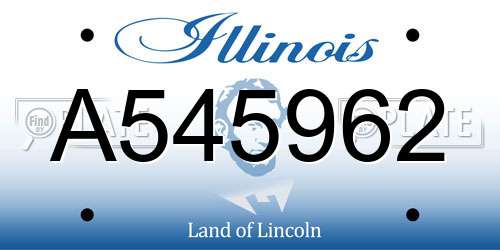 A545962 Illinois License Plate