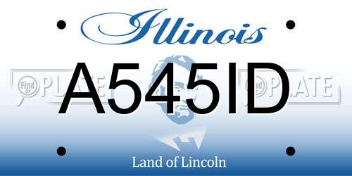 A545ID Illinois License Plate