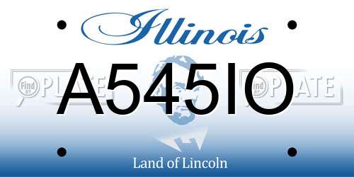 A545IO Illinois License Plate