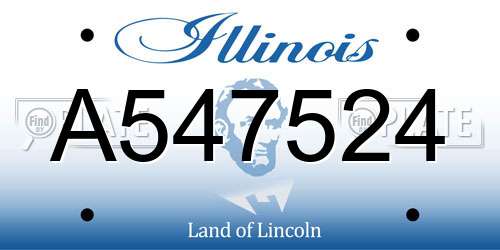 A547524 Illinois License Plate